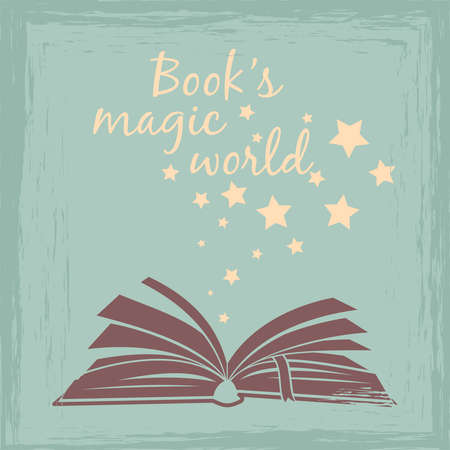 Books magic worlds vintage poster or card vector illustrationのイラスト素材