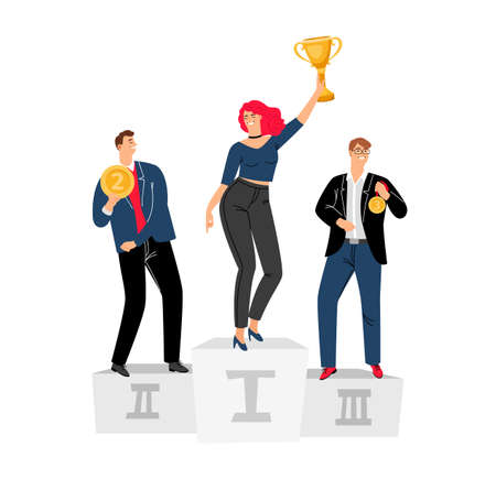 Winner podium vector concept illustrationのイラスト素材