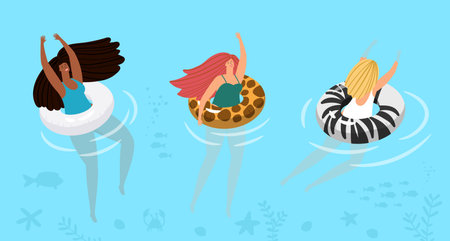 Swimming girls banner