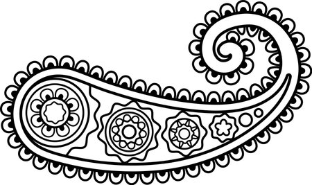 Paisley flower, Boho Design Ethnic Folklore Floral Ornamentalのイラスト素材