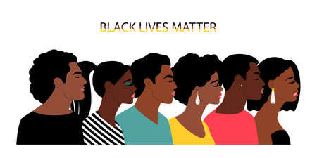 Black lives matter peopleのイラスト素材