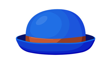 Cartoon blue hat. Fedora head for woman and man, vector illustrationのイラスト素材