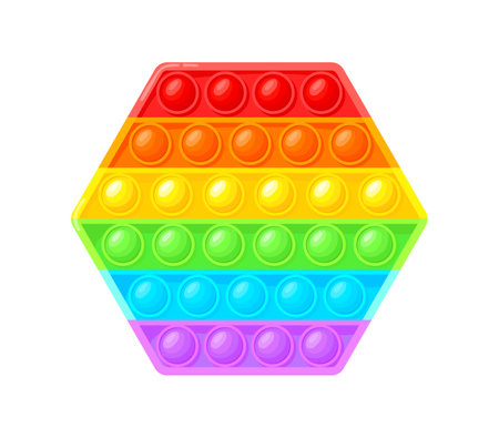 Hexagonal Popping toy.  Push bubble gadget, vector illustrationのイラスト素材