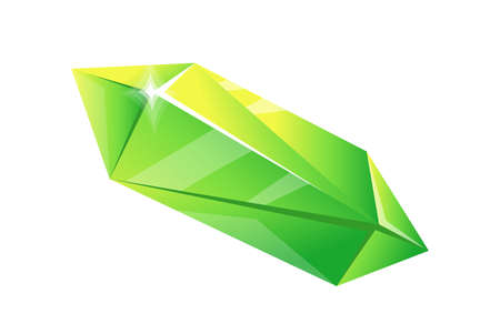 Glossy jewelry gems. Fantasy nice stones, ice jewelry, green beryl, iconのイラスト素材