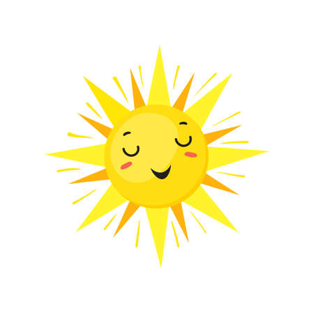Happy Sun. Sunny heat break illustration, vector designのイラスト素材