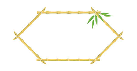 hexagonal Bamboo frames. Japan sign from tree for beach, vector objectのイラスト素材