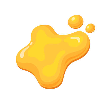 Puddle of honey splashes. Pool sticky essence, vector illustrationのイラスト素材