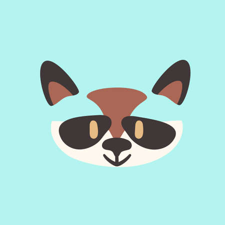 Raccoon simple face. Scandinavian style portraits vectorのイラスト素材