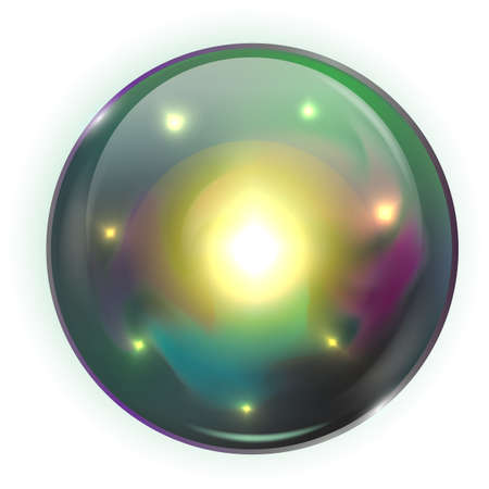 Magic orb. Realistic glossy colorful liquid ballのイラスト素材