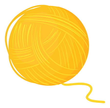 Yarn ball icon. Yellow wool thread for knittingのイラスト素材