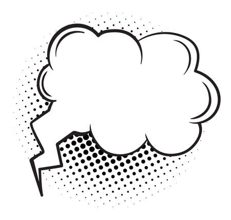 Speech bubble with halftone shadow. Comic shouting balloonのイラスト素材
