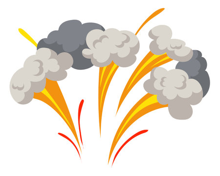 Smoke cloud comic burst. Cartoon explosion effect