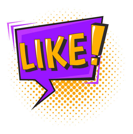 Like mesage frame in pop art style with halftone shadow effectのイラスト素材
