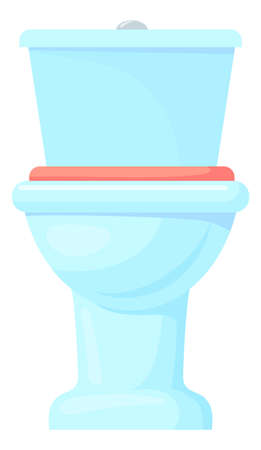 Toilet icon. White ceramic bowl. Cartoon closetのイラスト素材