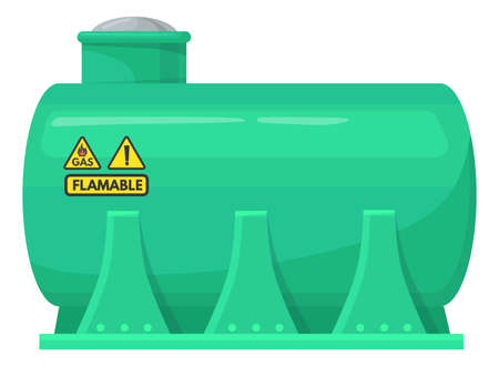 Industrial fuel container with flammable danger signsのイラスト素材