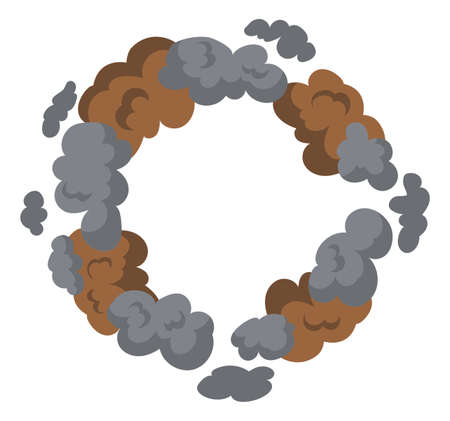 Round dust cloud in comic style. Cartoon boom effectのイラスト素材