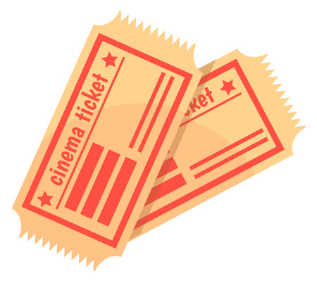Cinema ticket cartoon icon. Movie pass symbolのイラスト素材