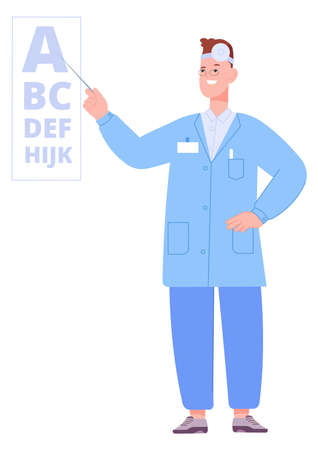 Doctor making vision check. Ophtalmologist sight examinationのイラスト素材