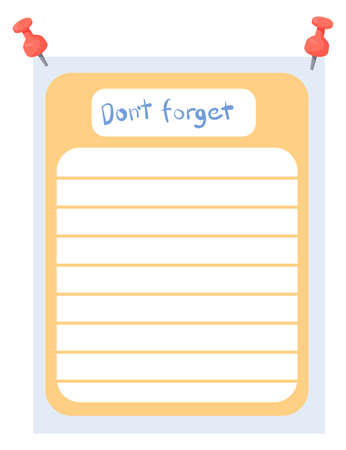 Cute memo note template. Do not forget sticky paperのイラスト素材