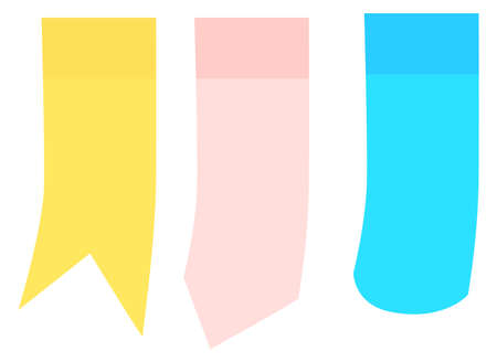 Flag paper stickers. Cute color sticky notesのイラスト素材