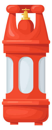 Compressed gas cylinder. Cartoon fuel tank containerのイラスト素材