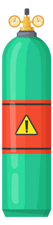Chemical gas container. Dangerous fuel tank cartoon iconのイラスト素材
