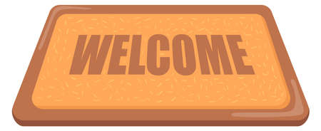 Welcome carpet. Doormat icon. Wool cartoon rugのイラスト素材