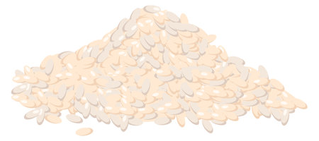 Rice pile icon. Cartoon white asian seedのイラスト素材