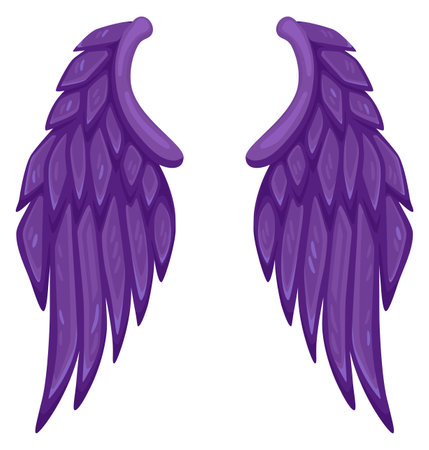 Angel wings. Cartoon feathers texture. Heaven symbolのイラスト素材