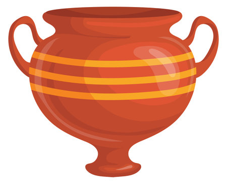 Ceramic pot. Traditional greek vessel. Cartoon clayのイラスト素材