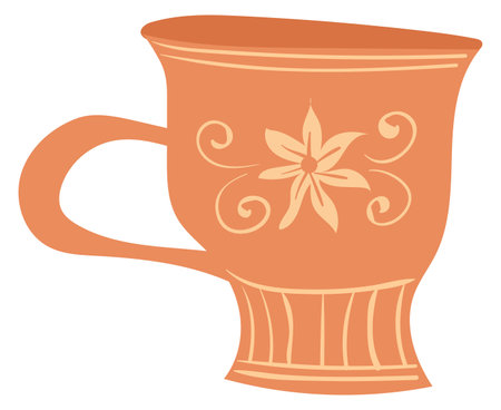 Hand drawn mug icon. Ceramic tea cupのイラスト素材