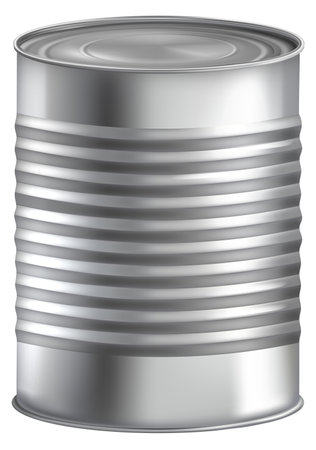 Tin can mockup. Realistic cylinder food containerのイラスト素材