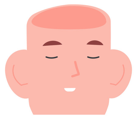 Open mind person. Empty head with relaxed face expressionのイラスト素材