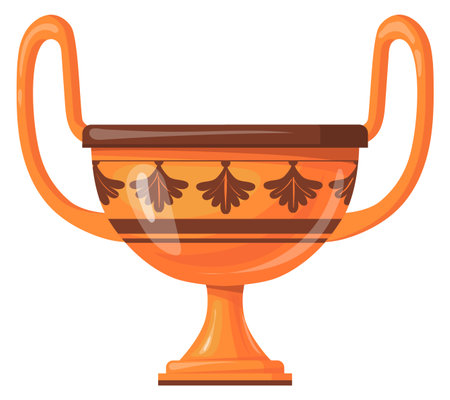Antique pottery. Old ceramic vase cartoon iconのイラスト素材