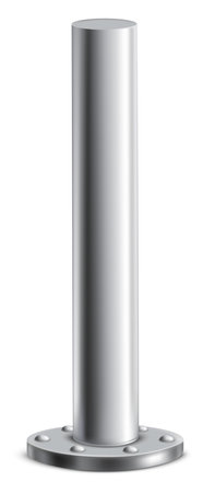 Round metal pole mockup. Iron stand baseのイラスト素材