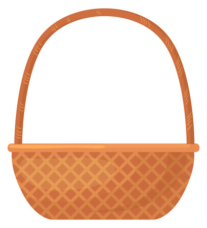 Empty straw basket. Decorative rural cartoon iconのイラスト素材