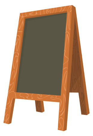 Kid blackboard icon. Cartoon wooden frame chalkboardのイラスト素材