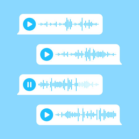 Voicemail. Voice messages , record audio message chat phone sms, call chatter sound wave speech...