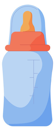 Baby milk bottle. Cartoon child food iconのイラスト素材