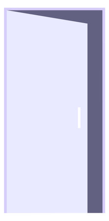 Open door. Entrance or exit. Doorway frame in wallのイラスト素材