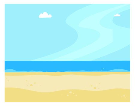 Beach background. Sand coast landscape. Sea shoreのイラスト素材