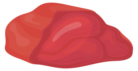 Raw liver meat icon. Cartoon butchered productのイラスト素材