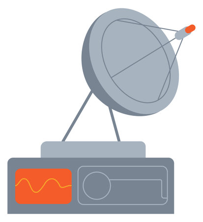Satellite dish antenna icon. Radar symbol. Signal receiverのイラスト素材