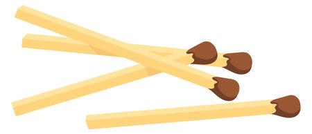 Laying matches. Wooden matchsticks. Phosphorus stick iconのイラスト素材