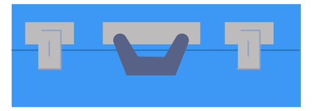 Closed suitcase. Baggage icon. Locked case bag