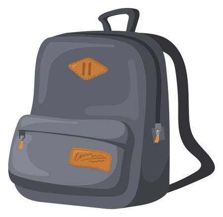 Sport backpack. Hiking tourist cartoon bag iconのイラスト素材