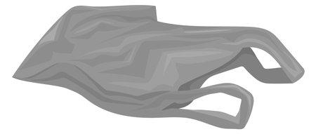 Used gray plastic bag. Rubbish cartoon iconのイラスト素材