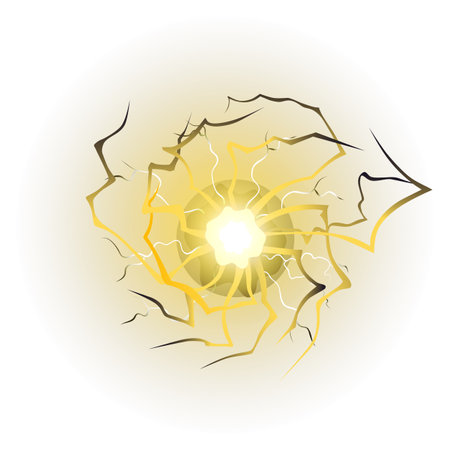 Glowing fireball. Energy blast. Electric force effectのイラスト素材