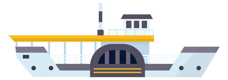 Steamboat color icon. Old transport. Vintage shipのイラスト素材