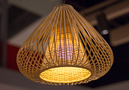 Stylish lamps on the ceilingの写真素材